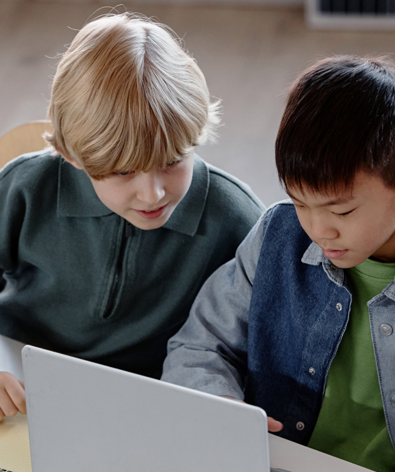 2 Boys Infront Of Computer