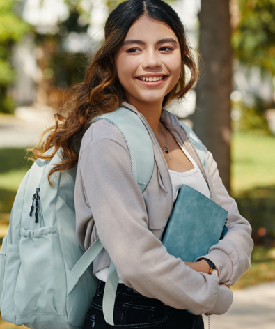 School Student With A Journal