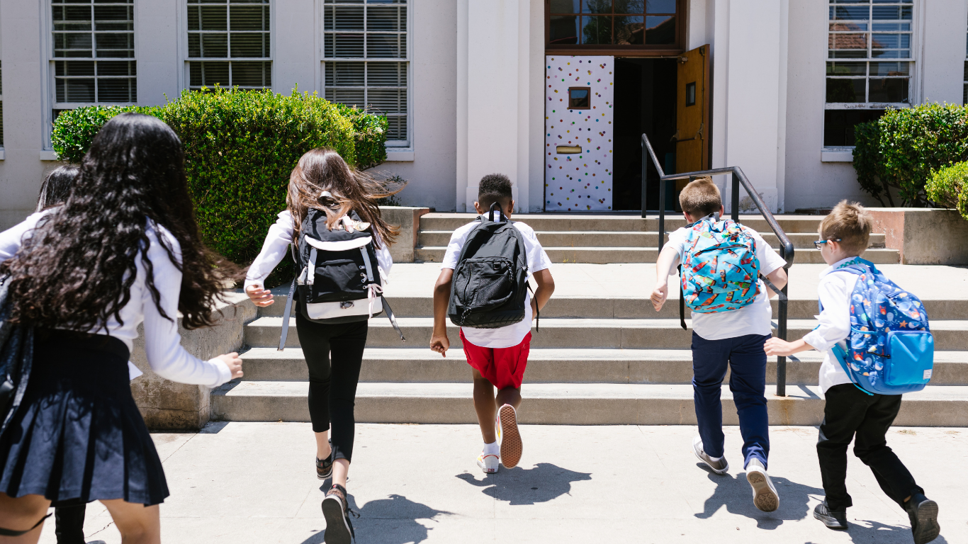 Students Walking Into School