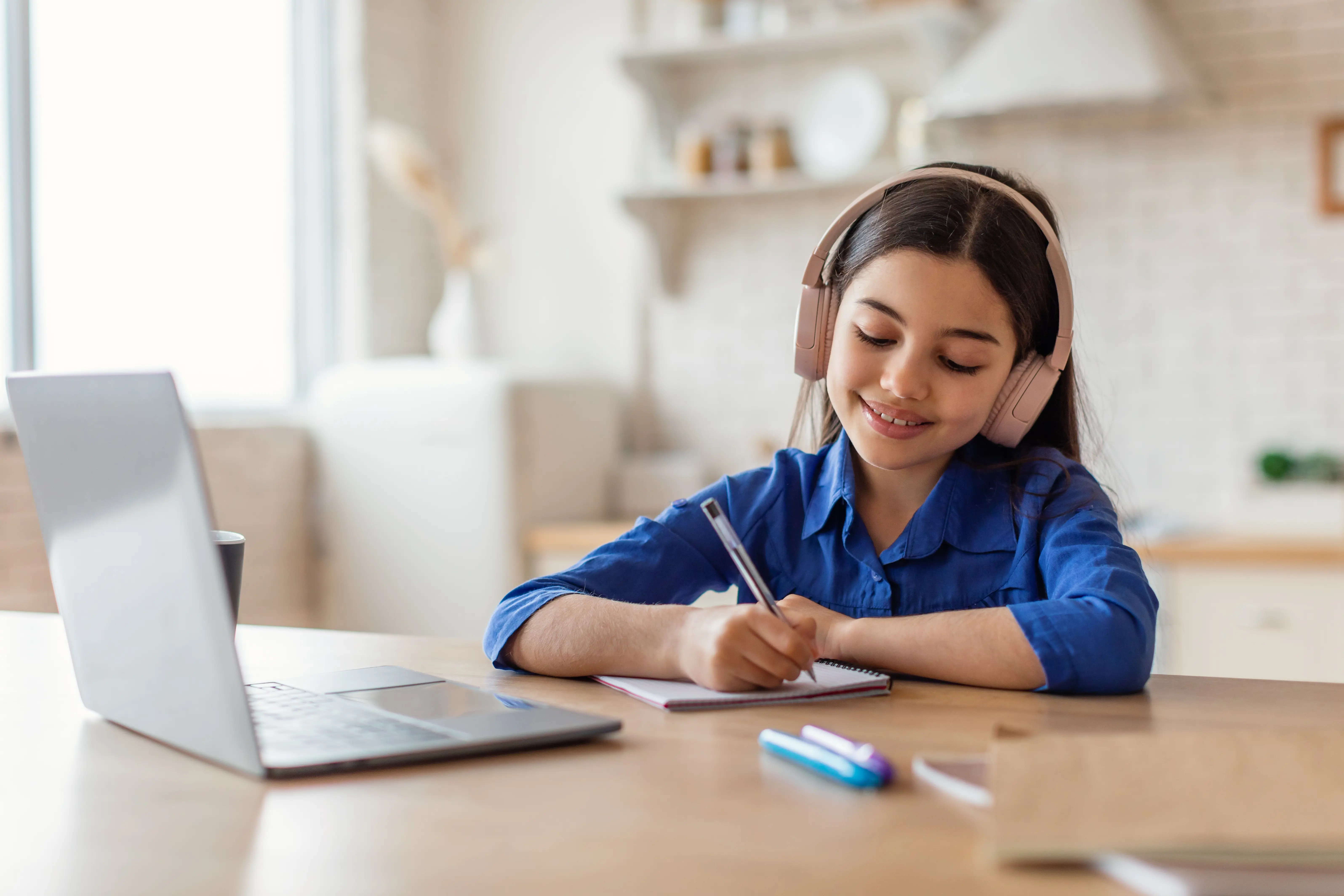Girl With Laptop In Blue3