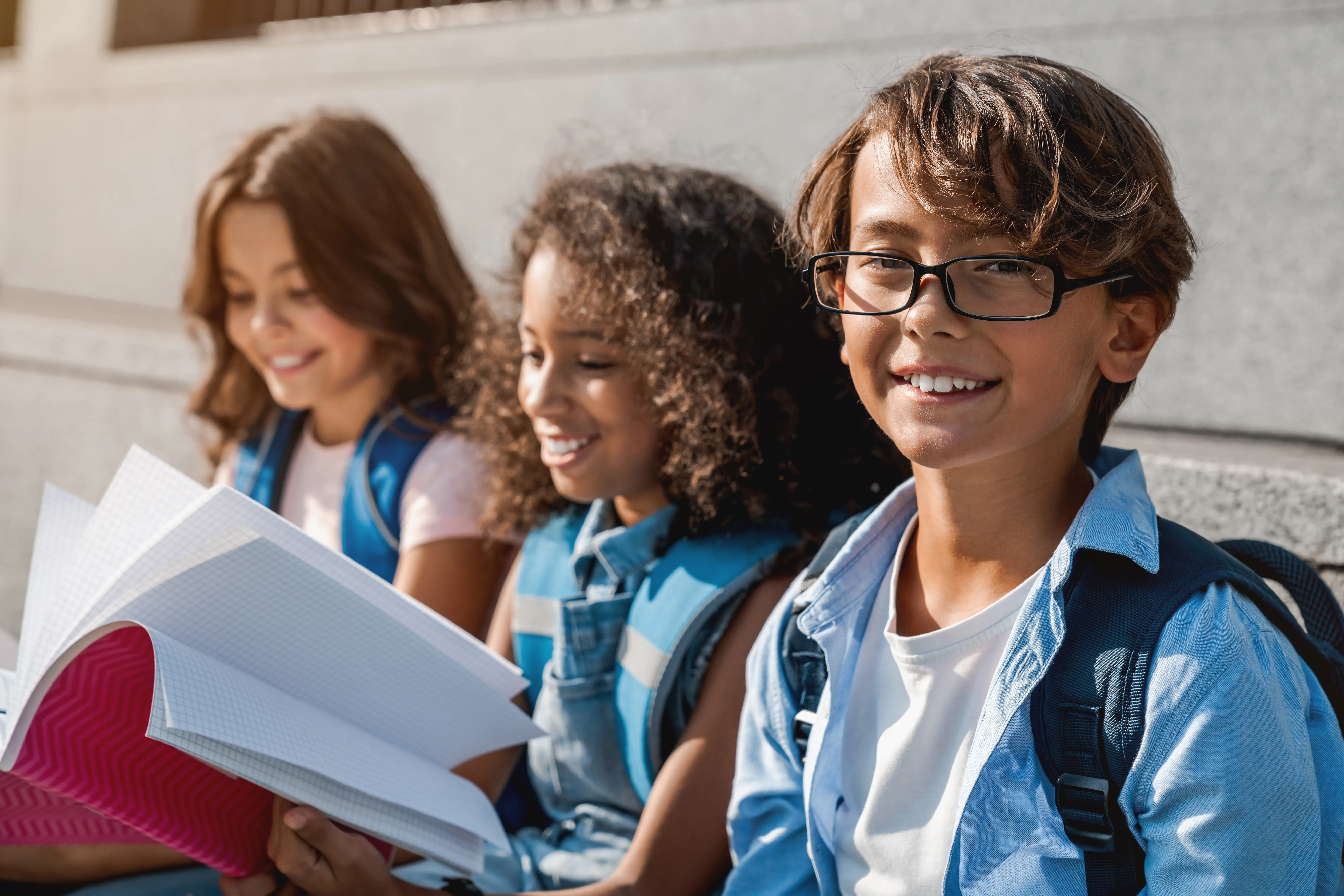Confident Boy With Classmates